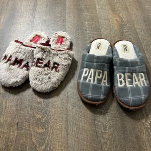 ⭐️5 for $25⭐️ Men and Womens Deluxe by Dearfoams PAPA/MAMA BEAR Slippers